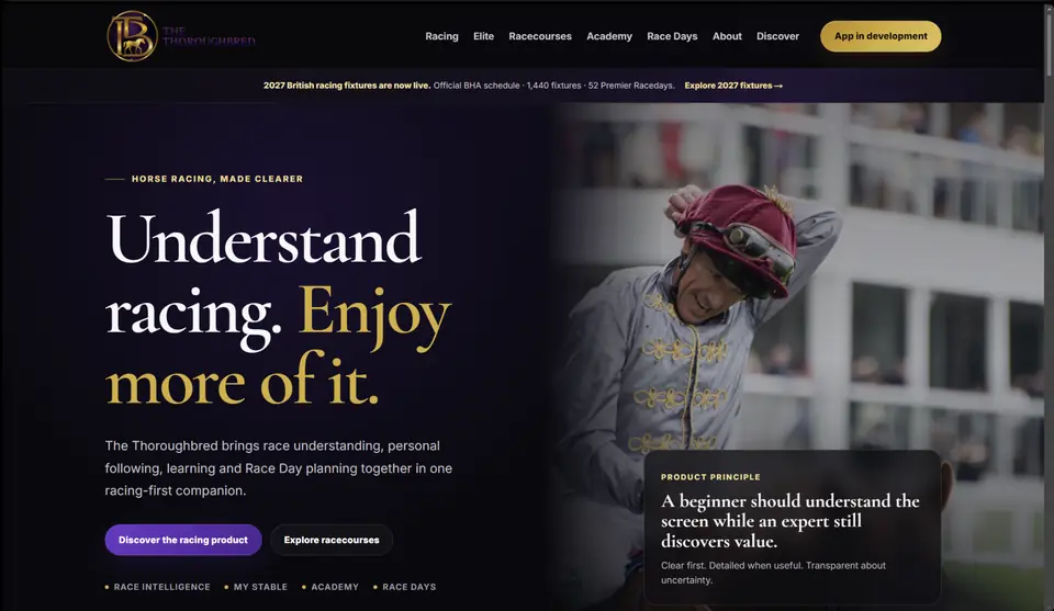 The Thoroughbred homepage