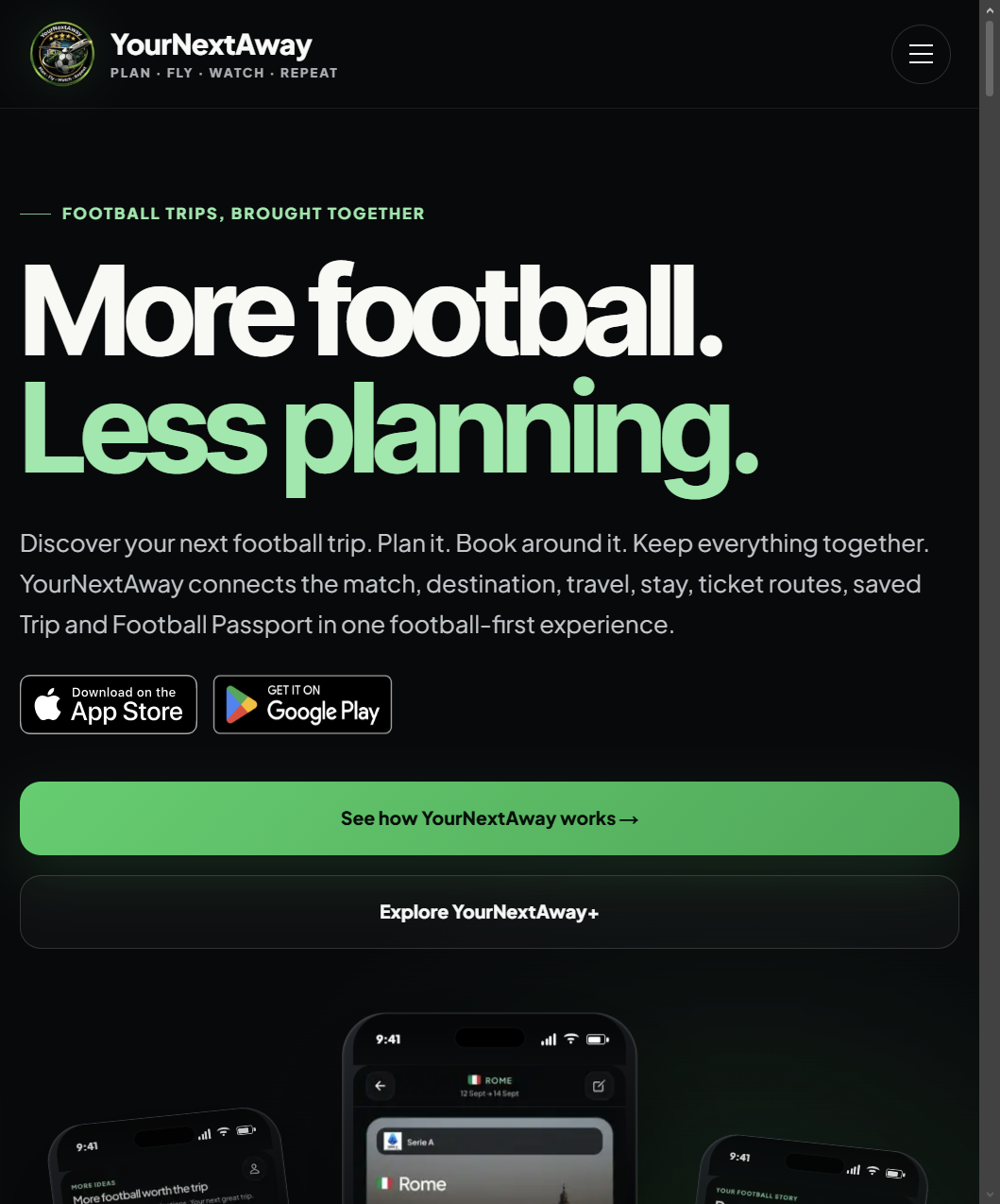YourNextAway homepage